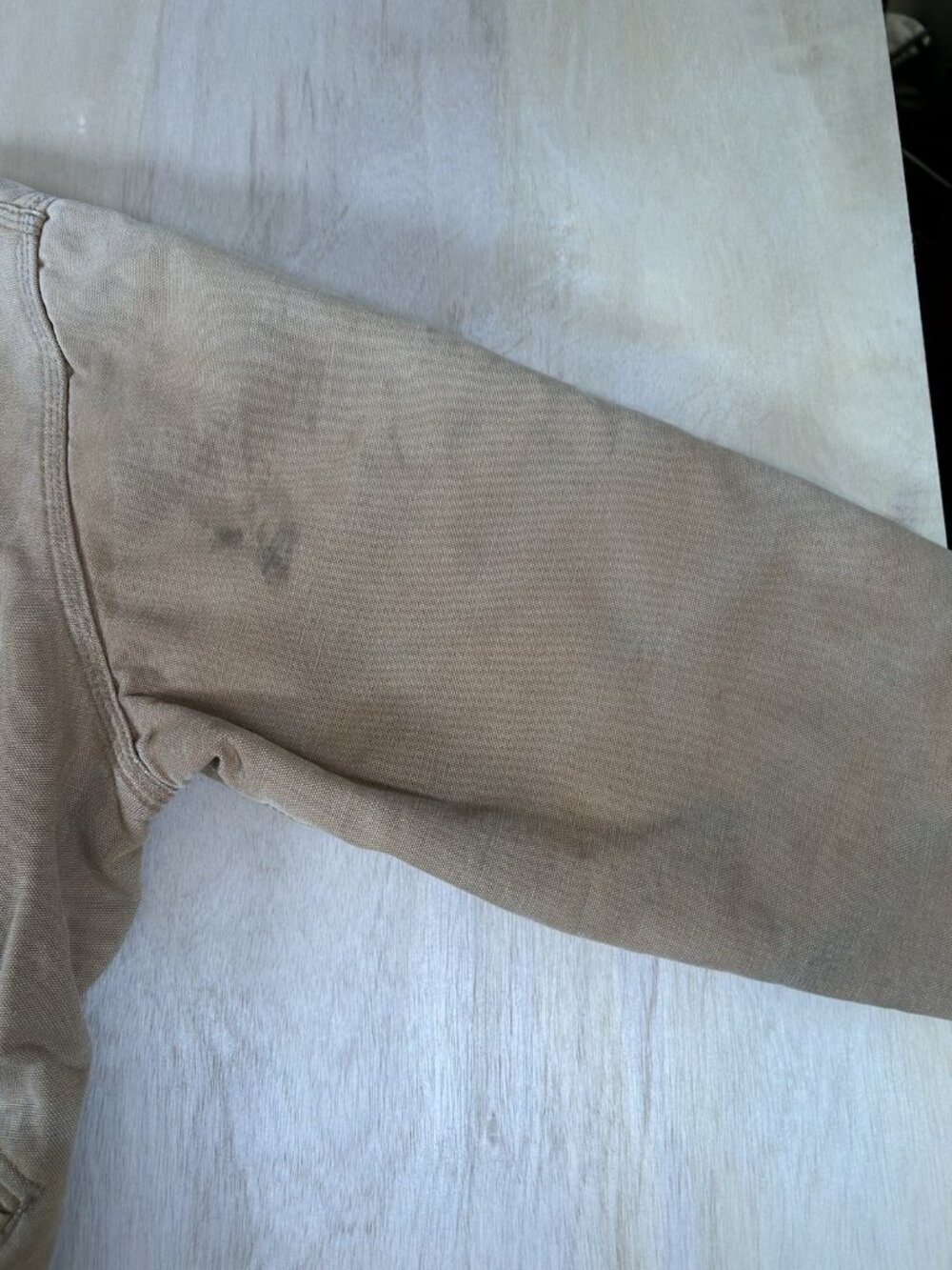 Vintage 1980s Carhartt Detroit Jacket Blanket Lined Tan Distressed Work Size M - Picture 6 of 14
